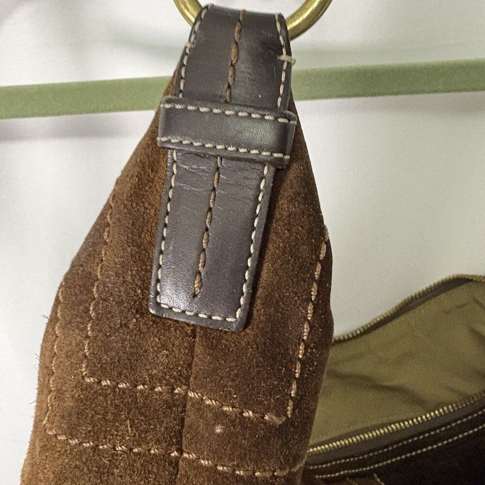Vtg COACH Suede Soho Hobo Purse Brown Leather Handbag Crescent Y2K - Picture 9 of 12